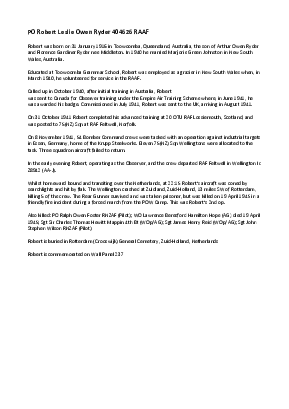 A preview of a PDF biography for Ryder, Robert Leslie Owen